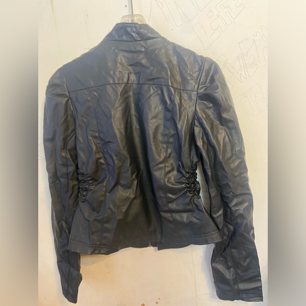 New look, black leather jacket. Size large.